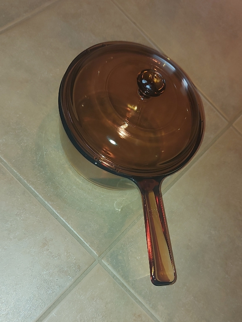 Amber Glass Saucepan with Lid - Heat-Resistant Cookware